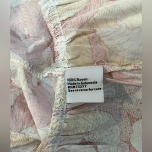 Nine West Flowy Pink and Cream Sleeveless Dress Front Buttons Tiered M New - Picture 9 of 9